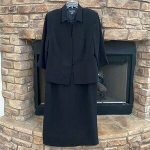 NWT Jessica Howard 2 piece black sleeveless dress and coat. 18W